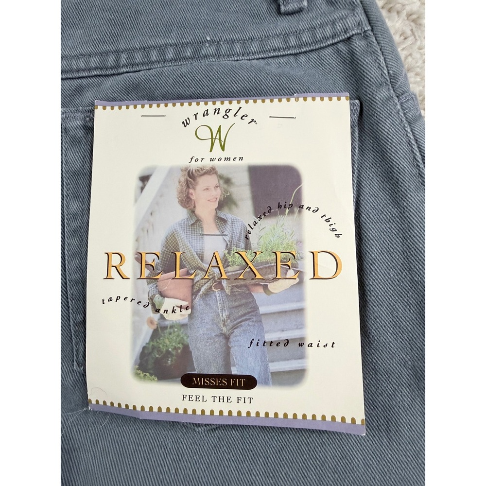 Wrangler Relaxed Fit Jeans Women 12 Short Blue Gray Vintage 90s Made in USA NWT